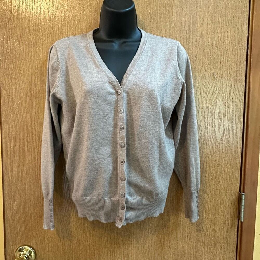 Danibe button down tan cardigan sweater size Large